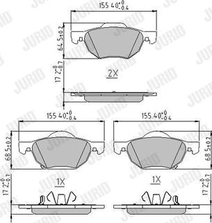 Jurid 572480J - Bremžu uzliku kompl., Disku bremzes www.autospares.lv