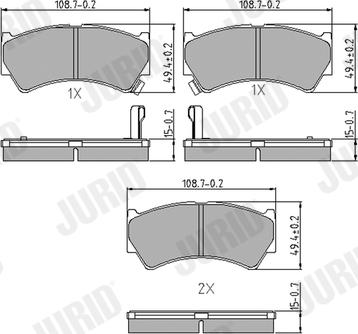 Jurid 572433J - Тормозные колодки, дисковые, комплект www.autospares.lv