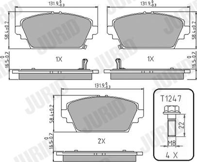 Jurid 572429J - Bremžu uzliku kompl., Disku bremzes www.autospares.lv