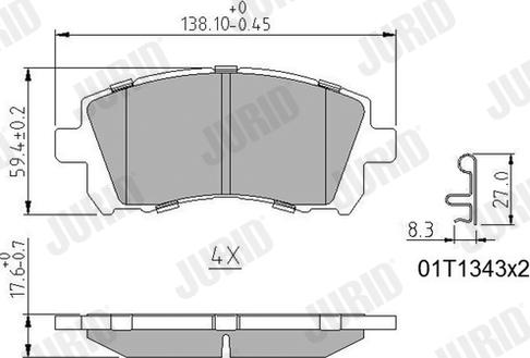 Jurid 572423J - Bremžu uzliku kompl., Disku bremzes autospares.lv