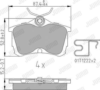 Jurid 572478J - Bremžu uzliku kompl., Disku bremzes www.autospares.lv