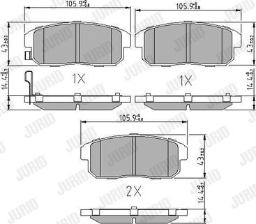 Jurid 572592J - Bremžu uzliku kompl., Disku bremzes www.autospares.lv