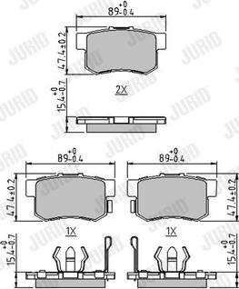 Jurid 572544J - Тормозные колодки, дисковые, комплект www.autospares.lv