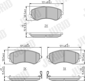 Jurid 572541J - Тормозные колодки, дисковые, комплект www.autospares.lv