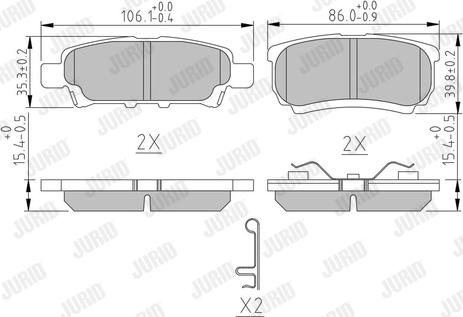 Jurid 572547J - Bremžu uzliku kompl., Disku bremzes autospares.lv