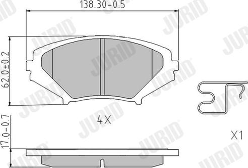 Jurid 572555J - Bremžu uzliku kompl., Disku bremzes www.autospares.lv