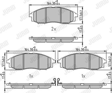 Jurid 572551J - Bremžu uzliku kompl., Disku bremzes www.autospares.lv