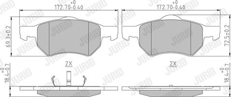 Jurid 572509J - Bremžu uzliku kompl., Disku bremzes www.autospares.lv