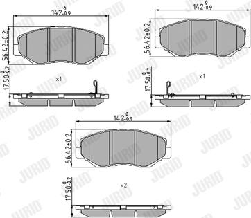 Jurid 572504J - Bremžu uzliku kompl., Disku bremzes www.autospares.lv