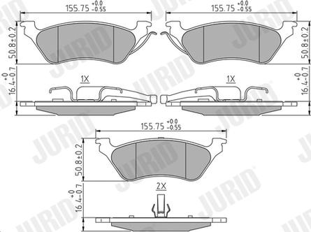 Jurid 572505J - Bremžu uzliku kompl., Disku bremzes www.autospares.lv