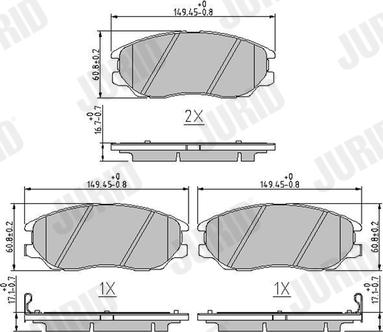 Jurid 572518J - Bremžu uzliku kompl., Disku bremzes www.autospares.lv