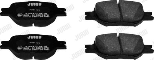 Jurid 572517J - Тормозные колодки, дисковые, комплект www.autospares.lv