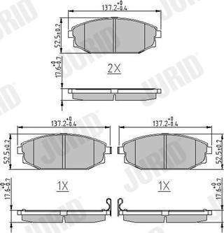 Jurid 572534J - Bremžu uzliku kompl., Disku bremzes www.autospares.lv