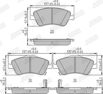 Jurid 572524J - Bremžu uzliku kompl., Disku bremzes www.autospares.lv