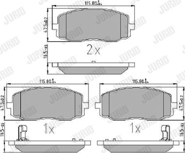 Jurid 572526J - Bremžu uzliku kompl., Disku bremzes www.autospares.lv