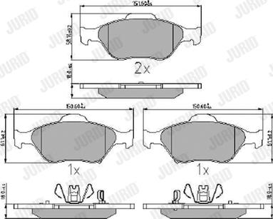 Jurid 572576J - Bremžu uzliku kompl., Disku bremzes www.autospares.lv