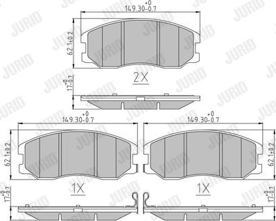 Jurid 572570J - Тормозные колодки, дисковые, комплект www.autospares.lv