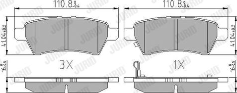 Jurid 572610J - Bremžu uzliku kompl., Disku bremzes www.autospares.lv