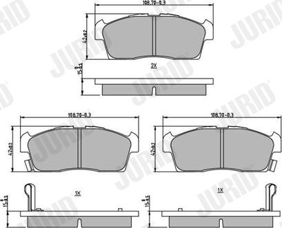 Jurid 572611J - Тормозные колодки, дисковые, комплект www.autospares.lv