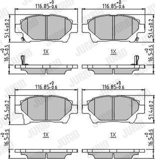 Jurid 572618J - Тормозные колодки, дисковые, комплект www.autospares.lv