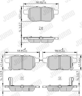 Jurid 572632J - Тормозные колодки, дисковые, комплект www.autospares.lv