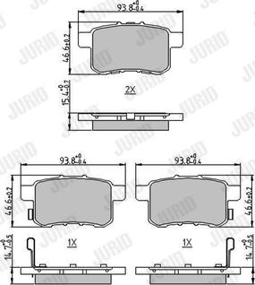 Jurid 572626J - Bremžu uzliku kompl., Disku bremzes www.autospares.lv