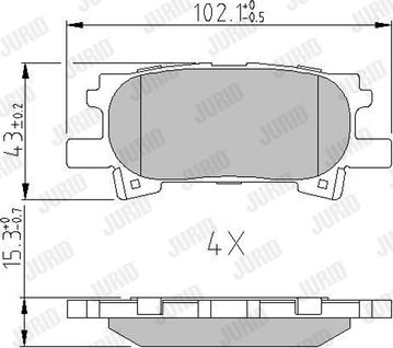 Jurid 572621J - Тормозные колодки, дисковые, комплект www.autospares.lv