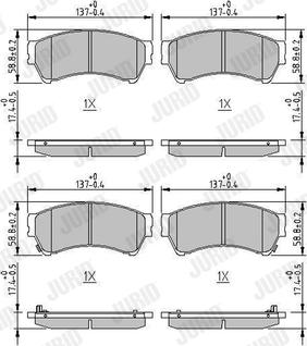 Jurid 572628J - Bremžu uzliku kompl., Disku bremzes www.autospares.lv