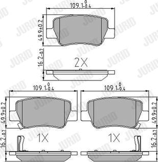 Jurid 572627J - Bremžu uzliku kompl., Disku bremzes www.autospares.lv