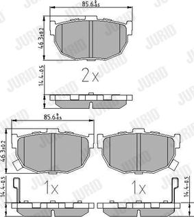 Jurid 572127J - Тормозные колодки, дисковые, комплект www.autospares.lv