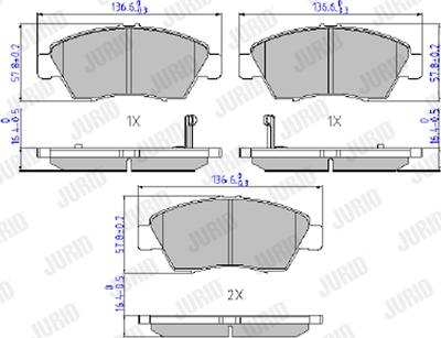 Jurid 572340J - Bremžu uzliku kompl., Disku bremzes www.autospares.lv