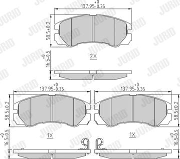 Jurid 572348J - Bremžu uzliku kompl., Disku bremzes www.autospares.lv