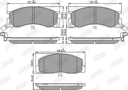 Jurid 572342J - Тормозные колодки, дисковые, комплект www.autospares.lv