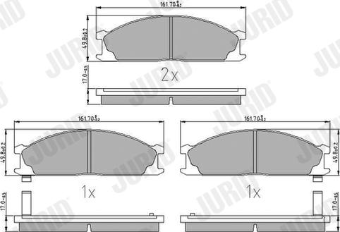 Jurid 572373J - Bremžu uzliku kompl., Disku bremzes www.autospares.lv