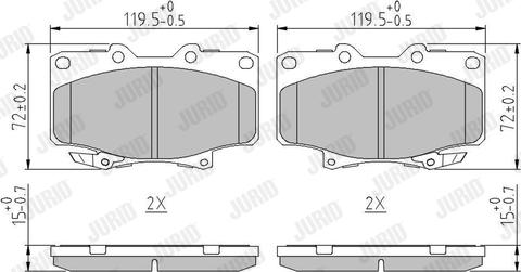 Jurid 572253J - Brake Pad Set, disc brake www.autospares.lv