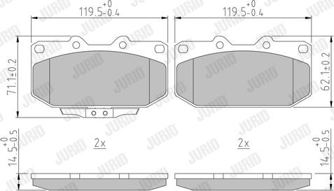 Jurid 572252J - Bremžu uzliku kompl., Disku bremzes www.autospares.lv