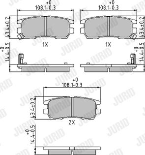 Jurid 572200J - Тормозные колодки, дисковые, комплект www.autospares.lv