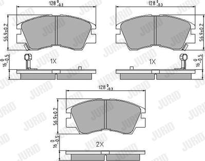 Jurid 572281J - Bremžu uzliku kompl., Disku bremzes www.autospares.lv