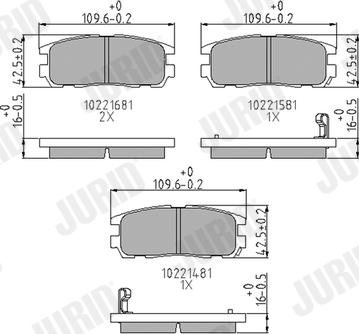 Jurid 572221J - Bremžu uzliku kompl., Disku bremzes www.autospares.lv