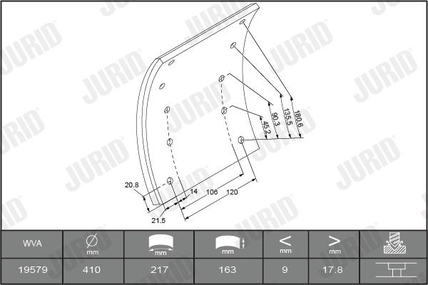 Jurid 1957901820 - Bremžu uzliku kompl., Trumuļu bremzes autospares.lv