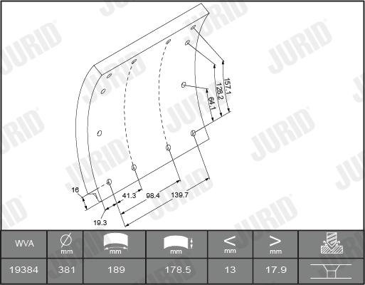 Jurid 1938505380 - Bremžu uzliku kompl., Trumuļu bremzes www.autospares.lv