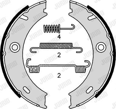 Jurid 362620J - Brake Shoe Set, parking brake www.autospares.lv