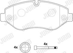 Jurid 2919209560 - Bremžu uzliku kompl., Disku bremzes autospares.lv