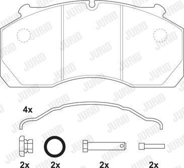 Jurid 2915009560 - Bremžu uzliku kompl., Disku bremzes www.autospares.lv