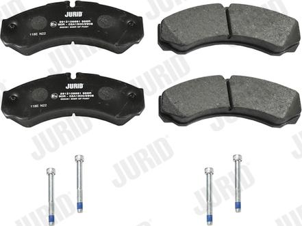 Jurid 2912109561 - Bremžu uzliku kompl., Disku bremzes www.autospares.lv