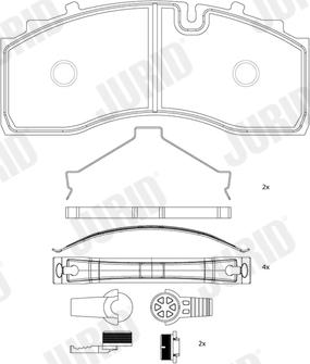 Jurid 2934309560 - Bremžu uzliku kompl., Disku bremzes www.autospares.lv