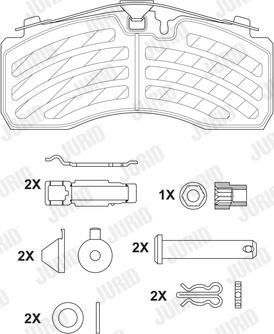 Jurid 2928705390 - Bremžu uzliku kompl., Disku bremzes www.autospares.lv