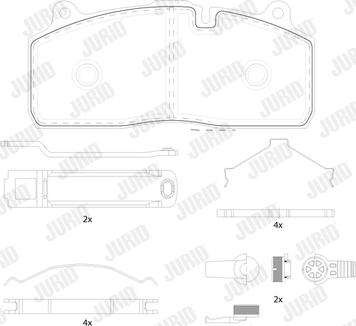 Jurid 2927404420 - Bremžu uzliku kompl., Disku bremzes www.autospares.lv