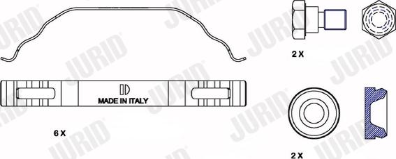 Jurid FAC173 - Piederumu komplekts, Disku bremžu uzlikas www.autospares.lv