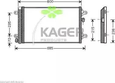 Kager 945402 - Kondensators, Gaisa kond. sistēma www.autospares.lv